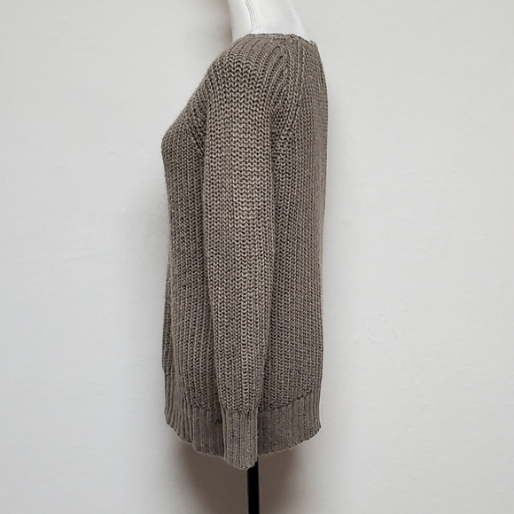 AMERICAN Eagle Outfitters Taupe Knit Wide Neck Oversized Jegging Sweater Medium - Picture 5 of 11